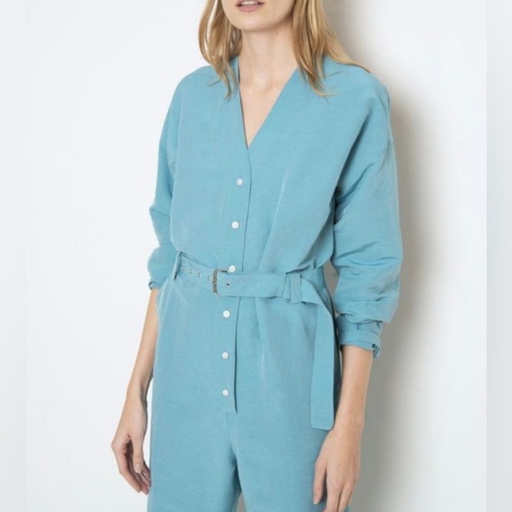 Rachel Comey Glitch Jumpsuit in Aqua Blue
